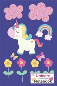 Unicorn Composition Notebook: Purple Unicorn Notebook for Girls Boys School
