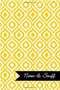 Notes & Stuff Lined Notebook With Sunflower Yellow Ikat Pattern Cover