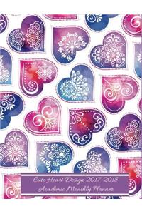 Cute Heart Design 2017-2018 Academic Monthly Planner