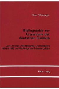 Bibliographie Zur Grammatik Der Deutschen Dialekte