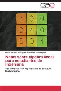 Notas sobre álgebra lineal para estudiantes de Ingeniería