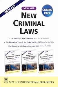 New Criminal Law Books Combo Pack covering Bharatiya Nyaya Sanhita 2023 (IPC), Bharatiya Nagarik Suraksha Sanhita 2023 (CRPC), Bharatiya Sakshya Adhiniyam 2023 (EVIDENCE ACT)