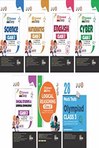 Olympiad Champs Science, Mathematics, English, Logical Reasoning, Cyber & GK Class 3 with Previous Year Questions & 28 Mock Tests (set of 7 books) 3rd Edition Disha Experts