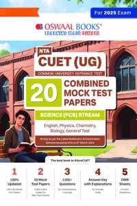 CUET (UG) 20 Combined Mock Test Papers Science (PCB) Stream (English Physics Chemistry Biology General Test) For 2025 Exam