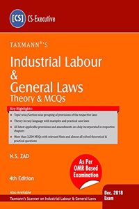 Industrial Labour & General Laws-Theory & MCQs (CS-Executive)-(December 2018 Exams)