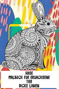 Malbuch für Erwachsene - Dicke Linien - Tier - Hase