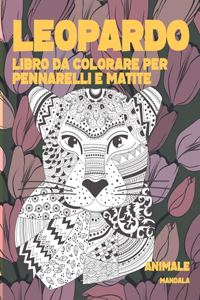 Libro da colorare per pennarelli e matite - Mandala - Animale - Leopardo