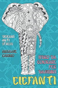 Libro da colorare per bambini - Disegni Anti stress - Animale carino - Elefanti