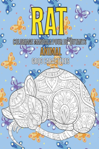 Coloriage mandala pour débutants - Gros caractères - Animal - Rat