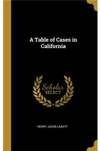A Table of Cases in California