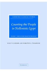 Counting the People in Hellenistic Egypt: Volume 1, Population Registers (P. Count)