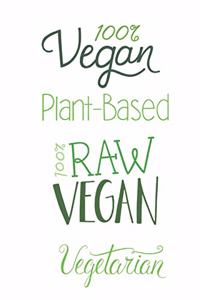 100% Vegan, Plant Based, 100% Raw Vegan, Vegetarian