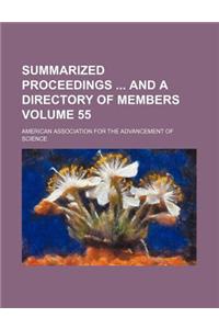 Summarized Proceedings and a Directory of Members Volume 55