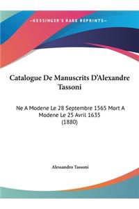 Catalogue de Manuscrits D'Alexandre Tassoni