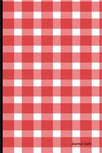 Journal Daily: Red Tablecloth, Lined Blank Journal Book, 6 X 9, 150 Pages, Paperback,6