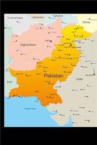 Map of Pakistan Journal: 150 Page Lined Notebook/Diary