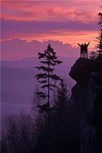 Two Hikers in the Mountains at Sunset Adventure Journal: 150 Page Lined Notebook/Diary