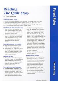 Dialogic Reading Box Parent Folder for the Quilt Story