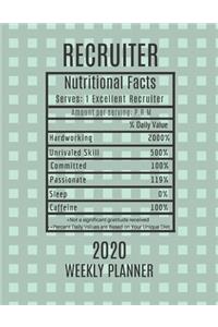 Recruiter Weekly Planner 2020 - Nutritional Facts