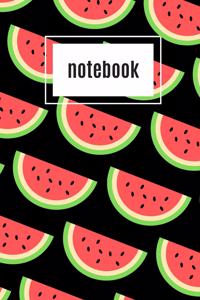 Watermelon print black notebook