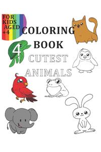 Coloring Book Cutest Animals For Kids Aged +4