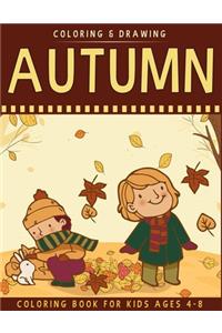 Autumn Coloring Book For Kids Ages 4-8