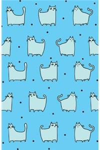 Bullet Journal for Cat Lovers - Funny Cat Pattern in Blue