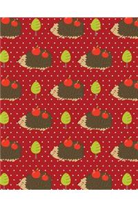 Journal Notebook Cute Hedgehogs With Apples Pattern 4