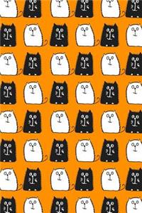 Journal Notebook For Cat Lovers Black and White Cats in a Row 5