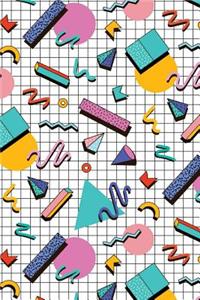 90s Abstract Bullet Journal: Funky Shapes Dot Grid Journal - Nineties Nostalgia