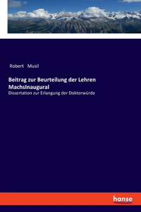 Beitrag zur Beurteilung der Lehren MachsInaugural