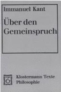 Uber Den Gemeinspruch