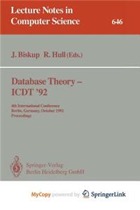 Database Theory - Icdt '92