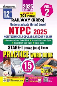 Railway NTPC 2025 Vol. 2 Undergraduate Inter 12th Level Stage 1 Practice Work Book Total 15 Sets (English Medium) (5269)