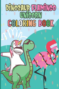 Dinosaur Flamingo Unicorn Coloring Book