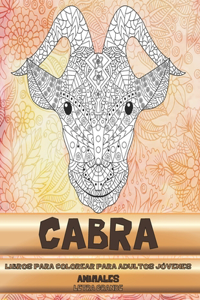 Libros para colorear para adultos jóvenes - Letra grande - Animales - Cabra