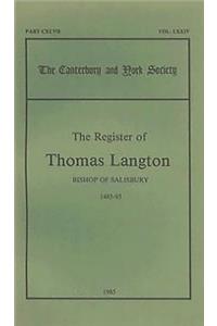 Register of Thomas Langton, Bishop of Salisbury, 1485-93