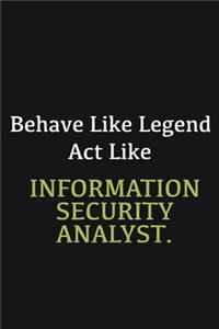 Behave like Legend Act Like Information security analyst.