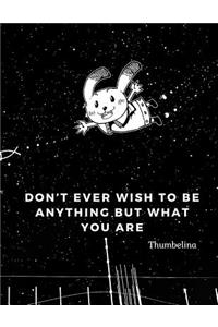 Don't ever wish to be anything but what you are.