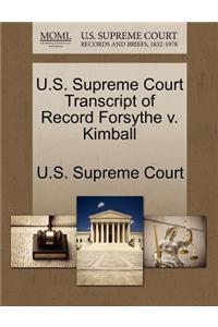 U.S. Supreme Court Transcript of Record Forsythe V. Kimball