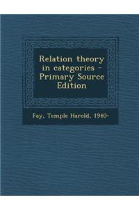 Relation Theory in Categories