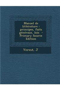 Manuel de Litterature
