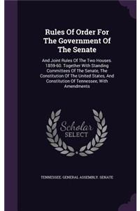 Rules Of Order For The Government Of The Senate