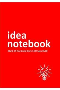 Idea Notebook Blank B5 Red Lined 8mm 140 Pages BULB