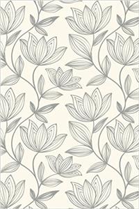 Gray Stylized Lotus Floral Journal