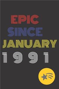 Gift Idea Epic Since 1991 Notebook Vintage Birthday Gift Idea