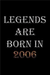 Legends Are Born In 2006 Notebook