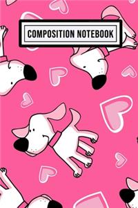 Puppy Wide Ruled Composition Notebook