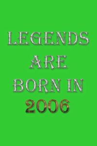 Legends Are Born In 2006 Notebook