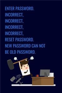 Enter Password, Incorrect, Incorrect